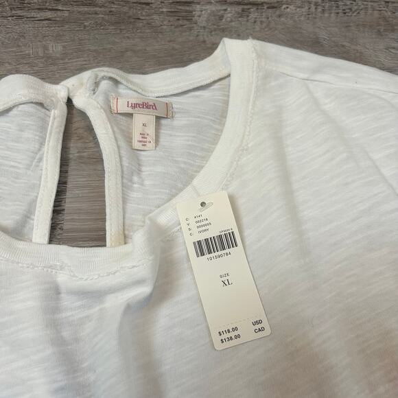 NWT Anthropologie LyreBird Cotton Lace Romper Ivory Cottagecore Loungewear XL - Picture 10 of 13